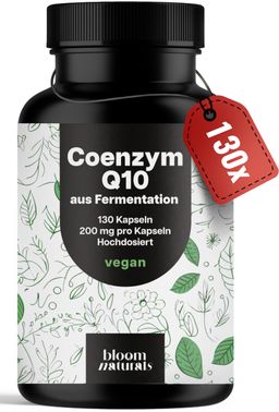 Coenzym Q10 - 130 Kapseln - 200 mg reines Coenzym Q10 - Bloom Naturals®