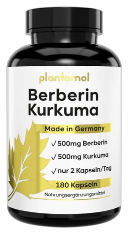 plantomol® Berberin Kurkuma - Blutzucker Kapseln mit Cholin L-Carnitin Chrom und Vitaminen
