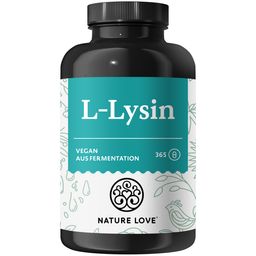 NATURE LOVE® L-Lysin - 365 vegane Kapseln - 1000mg L-Lysin HCL/Tagesdosis - pflanzliche Fermentation