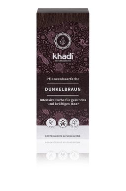 khadi Natural Cosmetics Pflanzenhaarfarbe Dunkelbraun 100 g