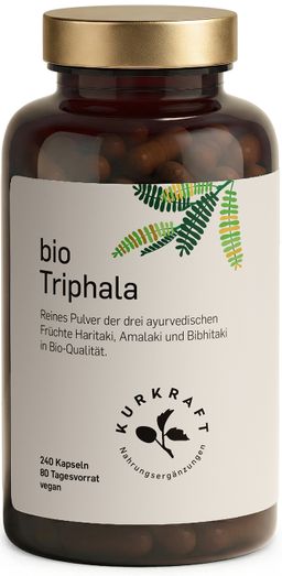 Kurkraft© Bio Triphala – 1500 mg pro Tagesdosis – 240 Kapseln – 80 Tage – vegan
