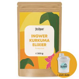 Ingwer Shot mit Kurkuma - Immun Boost hochdosiert I 300 Portionen I Ingwer Kurkuma Shot Pulver