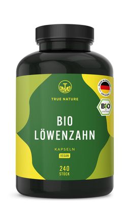 TRUE NATURE® Bio Löwenzahn Kapseln - 1500mg Löwenzahnextrakt hochdosiert (Löwenzahnwurzelextrakt)