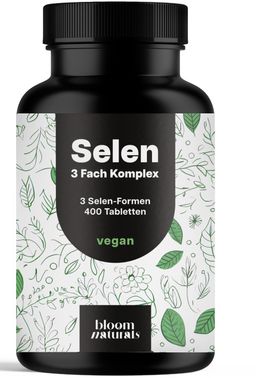 Selen Hochdosiert - 400 Tabletten - Langzeitvorrat - Bloom Naturals