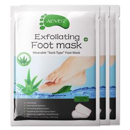 ALIVER Fußmaske Fußpflege Fußpeeling gegen Hornhaut Socken mit Aloe