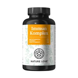 NATURE LOVE® Immun Komplex - 120 Kapseln - Echinacea-Extrakt, Vitamin C & D, Zink, Selen & Histidin
