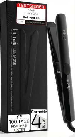 hihair Glätteisen Lunéa One – Testsieger 2025* – 100 Tage risikofrei testen – Mit LCD-Display