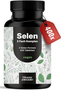 Selen Hochdosiert - 400 Tabletten - Langzeitvorrat - Bloom Naturals®