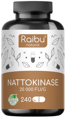 Nattokinase Kapseln Hochdosiert 100mg pro Kapsel, 8 Monatsvorrat, 240 St - RAIBU