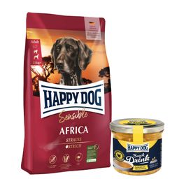 Happy Dog Sensible Africa + Happy Dog Snack Drink mit Hähnchenfleisch