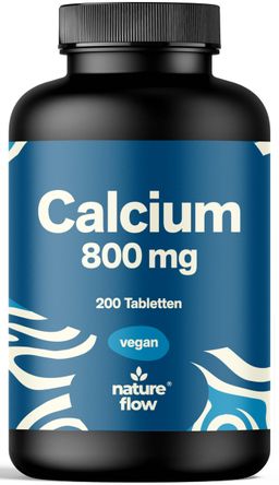 Calcium Hochdosiert - 200 Tabletten - 100 Tage Vorrat - Nature Flow