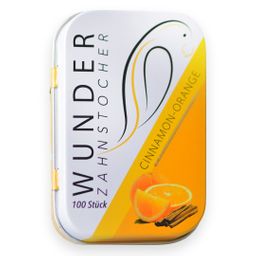 Wunder Zahnstocher mit Geschmack Orange - Zimt  Metalldose