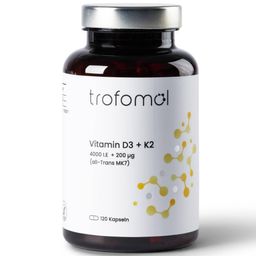 TROFOMOL Vitamin D3 + K2 – hochdosiert, vegan – für Knochen, Immunsystem & Zähne 4.000 I.E.