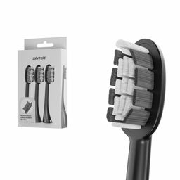 Zahnheld Bürstenkopf Basic Medium schwarz (3 Stück) - mittelharte Wechselköpfe