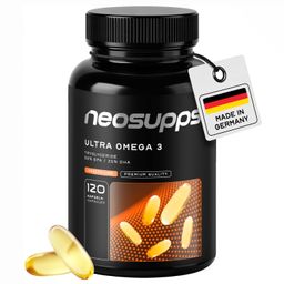 Neosupps Ultra Omega 3 Kapseln, 120 Kapseln, hochdosiert, EPA & DHA, für Herz, Gehirn und Körper