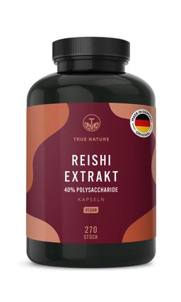 TRUE NATURE® Reishi Pilz Extrakt Kapseln - 40% bioaktive Polysaccharide