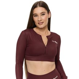 GymBeam Sport-Top Damen cropped Langarm mit rundem Ausschnitt Fig