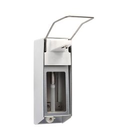 Medi-Inn Wandspender Aluminium, langer Armhebel, mit Verschlussblende, für 500 ml Euroflaschen