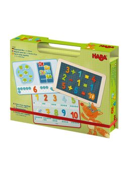 HABA Lernspielzeug Magnetspiel-Box 1, 2, Zählerei