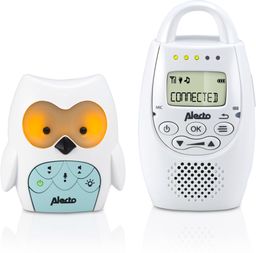Alecto DBX-84 DECT Babyphone Eule Weiß Mintgrün bis 300m Reichweite Nachtlicht