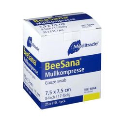 Meditrade BeeSana® Mullkompresse ohne RöKo, unsteril - 8 fach, 7,5x7,5 cm