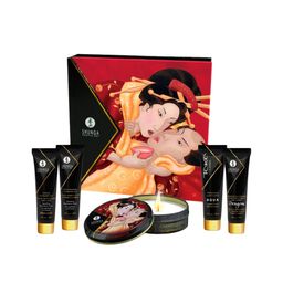 "Geishas Secret" Massage-Set mit Kerze, Massageöl, Gleitgel | 5-teilig | Shunga
