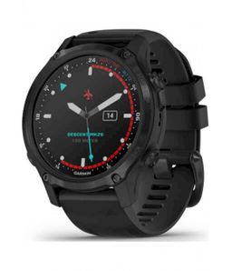 Pulsuhr / Tracker Garmin Smartwatch Descent Mk2S Titan Silikonband schwarz 010-02403-04