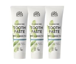 Urtekram Zahncreme Mint & Green Tea Zahnpasta Fluoridfrei