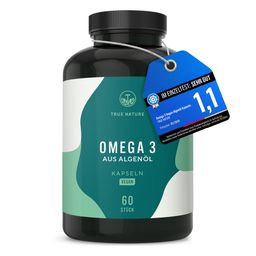 Omega 3 Testsieger Vegan - 1400mg Algenöl Kapseln - Premium Rohstoff life's® OMEGA - TRUE NATURE®