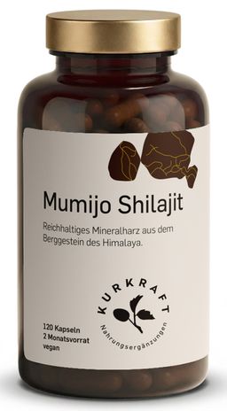 Kurkraft Mumijo Shilajit – 1000 mg Extrakt 12:1 pro Tag – 120 Kapseln – Vegan