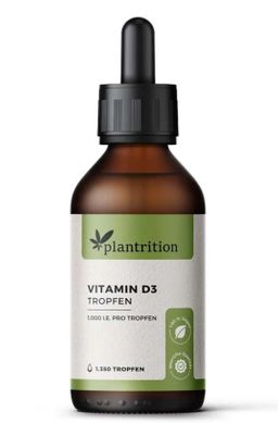 plantrition Vitamin D3 Tropfen - 50 ml - 1000 IE Vitamin D3 pro Tropfen - Langzeitvorrat