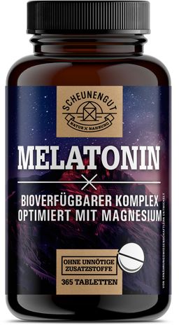 Scheunengut® Melatonin | Schlafkomplex mit 1mg Melatonin pro Tablette | 100% natürlich