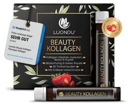 Luondu Beauty Kollagen Trinkampullen Hochdosiert - 30 Stück - mit Hyaluronsäure - Monatsvorrat