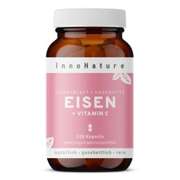 InnoNature Eisen + Vitamin C Kapseln | aus Curryblatt-Extrakt und Hagebutte-Extrakt