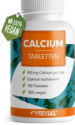 ProFuel - Calcium Tabletten - 800 mg Calcium pro Tag - Laborgeprüft mit Zertifikat