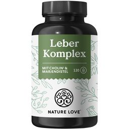 NATURE LOVE® Leber Komplex - 120 Kapseln - Mariendistel, Cholin, Artischockenextrakt, Curcuma & Zink