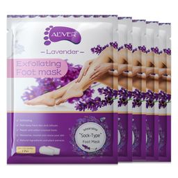 ALIVER Fußmaske Fußpflege Fußpeeling gegen Hornhaut Socken Lavendel
