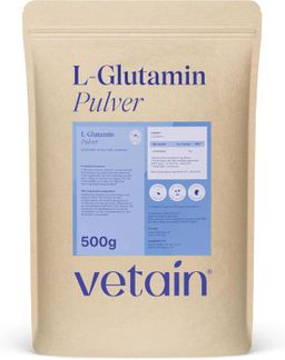 VETAIN L-Glutamin Pulver - reine & ultrafeine Aminosäure – vegan, hochdosiert & ohne Zusatzstoffe