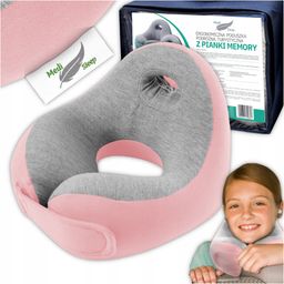 Medi Sleep Kinder-Reisekissen aus Memory-Schaum rosa-grau