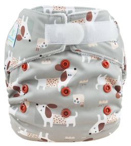 Blümchen Pocketwindel mit Bambusfutter Klett Cozy Dog