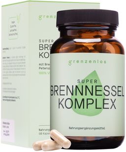 grenzenlos® SUPER BRENNNESSEL 9-in-1 Komplex mit Wacholder & Petersilie | OHNE Rosskastanie | vegan