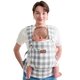 Momcozy Baby Trage - Leichte & Atmungsaktive Karomuster-Blau-Grau