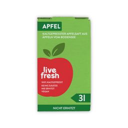 LiveFresh Apfelsaft Kaltgepresst - 3 Liter Saftbox Bodensee Apfel