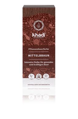 khadi Natural Cosmetics Pflanzenhaarfarbe Mittelbraun 100 g
