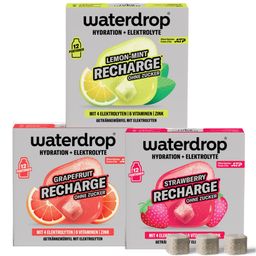 waterdrop® Microlyte Recharge Trio Erdbeere Grapefruit Zitrone Minze Sportgetränk mit Elektrolyten