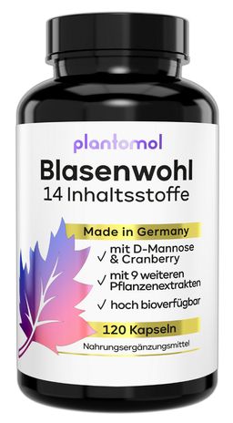 plantomol® Cranberry Kapseln mit D-Mannose Goldrute & Bärentraubenblätter - Blasenwohl