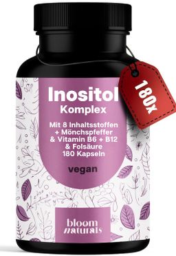Myo-Inositol Komplex - 180 Kapseln - Mit Mönchspfeffer, Zink, Eisen & B-Vitaminen - Bloom Naturals®