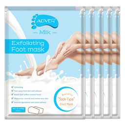 ALIVER Fußmaske Fußpflege Fußpeeling gegen Hornhaut Socken Milk