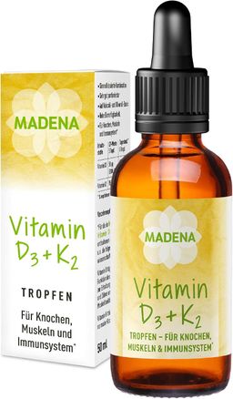 MADENA Vitamin D3 und K2 Menachinon all-trans MK-7