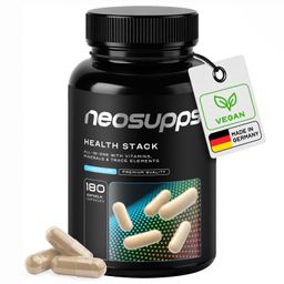Neosupps Health Stack All-in-One, 180 Kapseln für tägliche Vitamine, mit Zink, Magnesium, Q10 etc.
